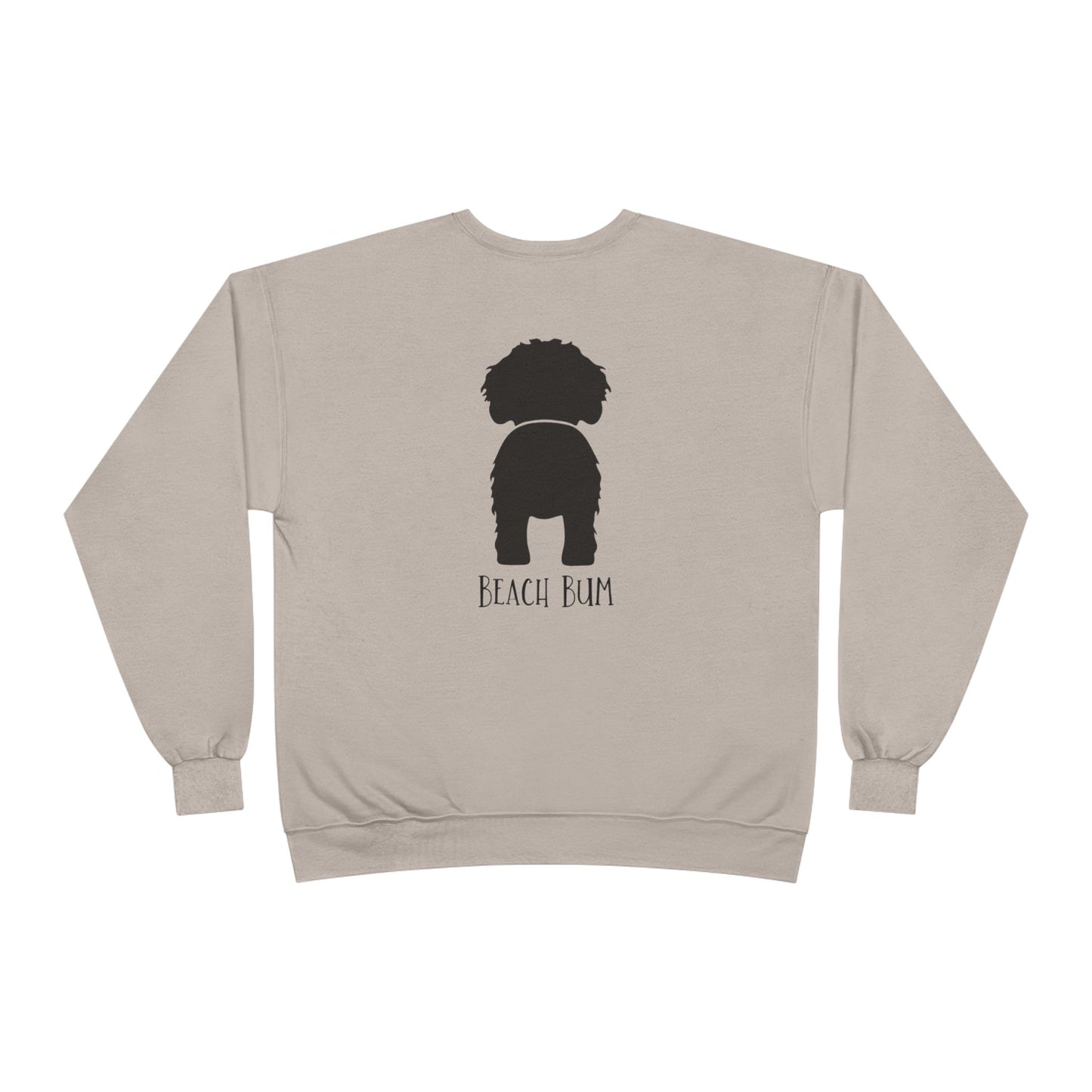 Beach Bum Doodle Eco-Friendly Sweatshirt, Perfect for Dog Lovers, Casual Wear, Summer Vibes, Beach Day, Gift for Pet Owners