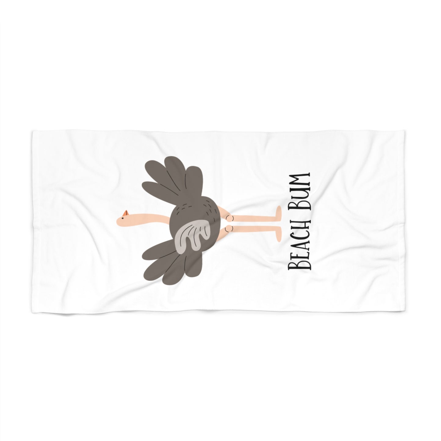 Funny Ostrich Beach Bum Towel - Perfect for Summer Fun, Pool Days, Gifts for Beach Lovers, Vacation Essentials, Poolside Relaxation