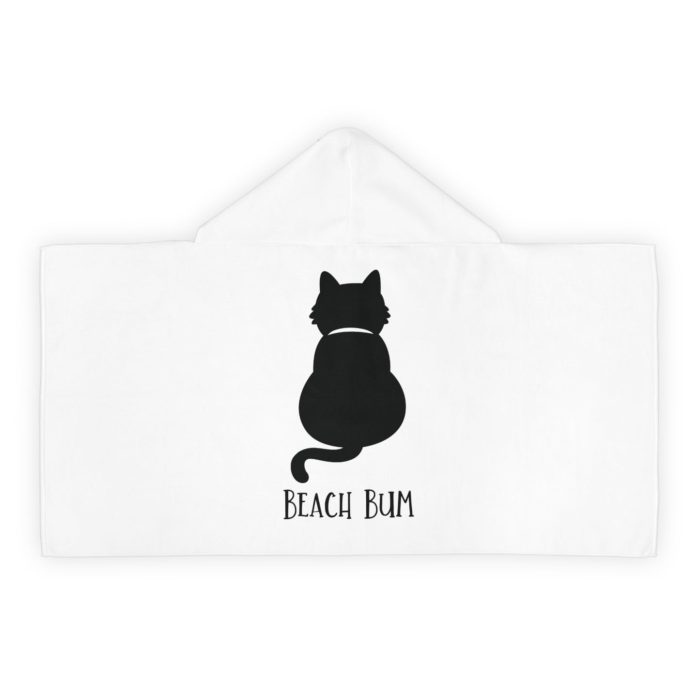 Beach Bum Cat Youth Hooded Towel - Fun and Cute Bath Towel, Kids Summer Gift, Pool Party Essential, Beach Day Essential