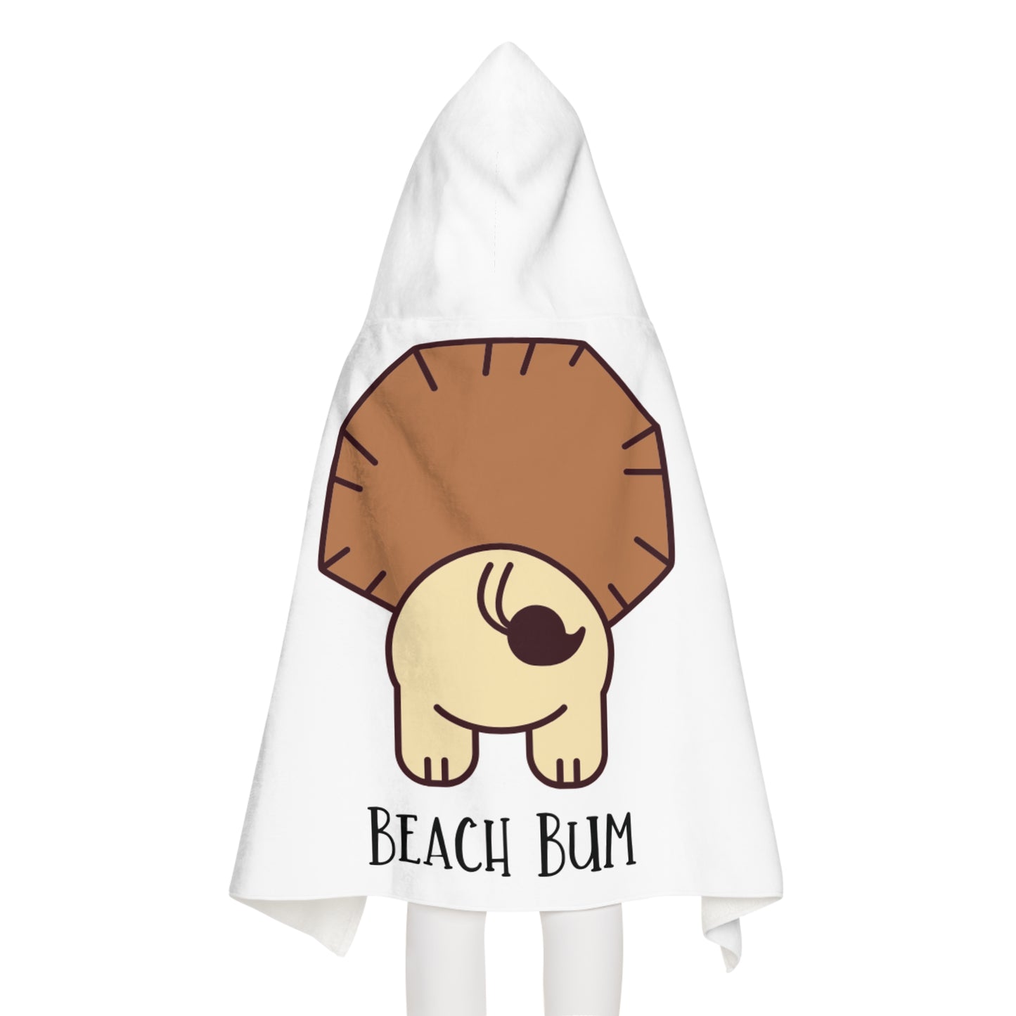 Beach Bum Lion Youth Hooded Towel - Fun and Cute Bath Towel, Kids Summer Gift, Pool Party Essential, Beach Day Essential