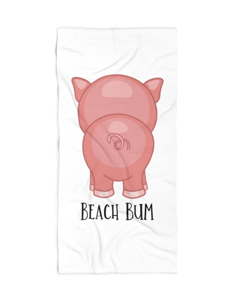 Beach Bum Pig Towel, Fun Summer Accessory, Cute Gift for Beach Lovers, Pool Party Essential, Beach Bum Decor