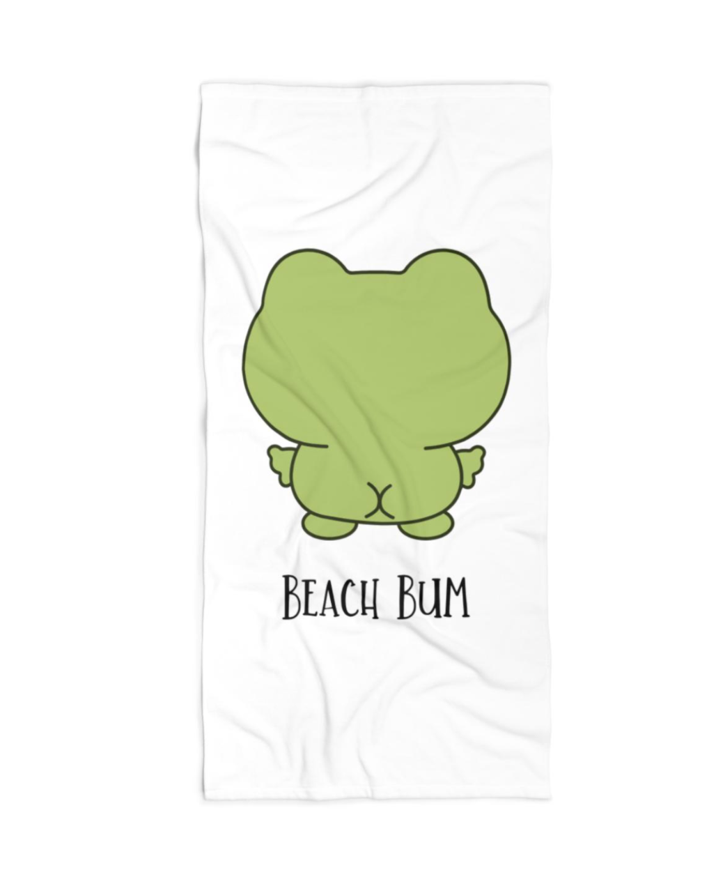 Funny Beach Bum Frog Beach Towel, Cute Summer Towel, Beach Bum Towel, Pool Party Accessory, Vacation Must-Have, Gift for Beach Lovers