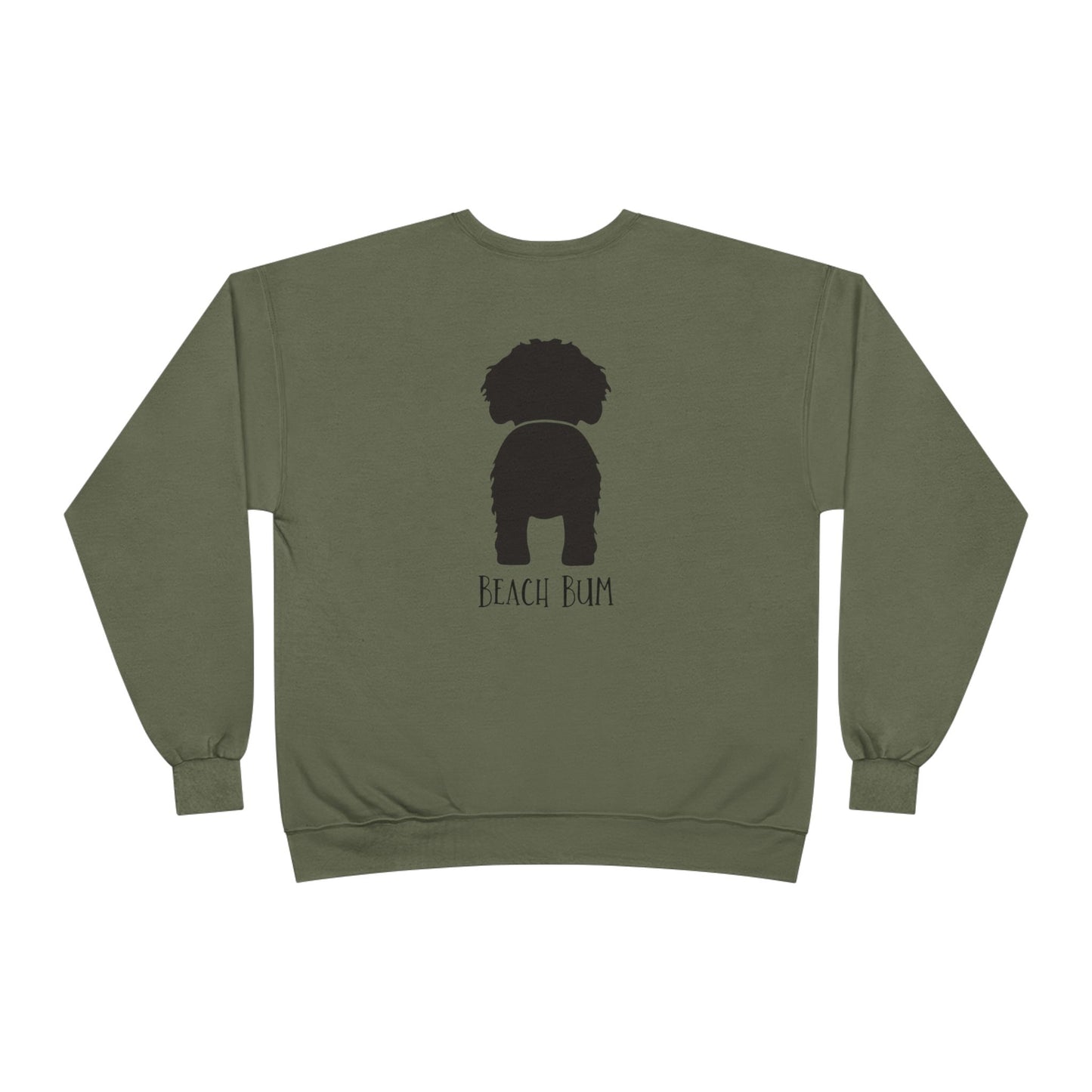 Beach Bum Doodle Eco-Friendly Sweatshirt, Perfect for Dog Lovers, Casual Wear, Summer Vibes, Beach Day, Gift for Pet Owners