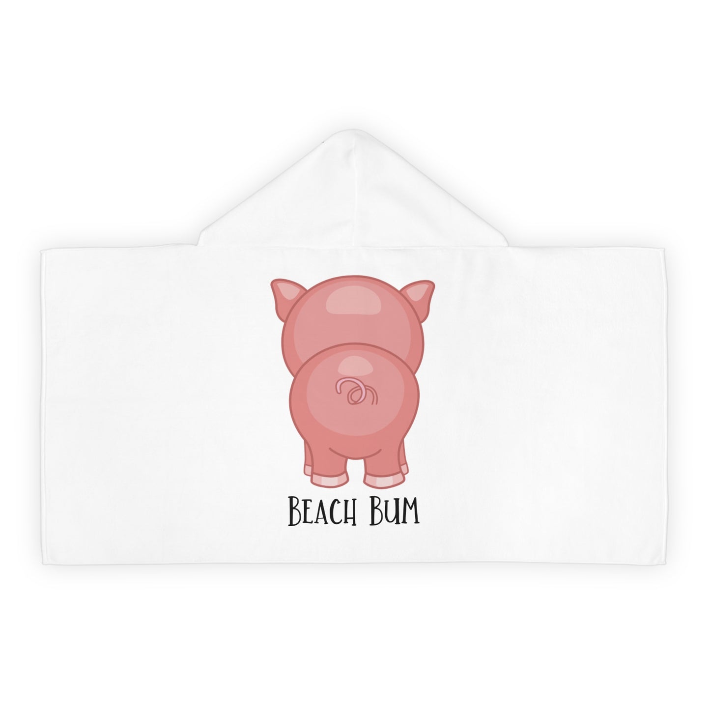 Beach Bum Pig Youth Hooded Towel - Fun and Cute Bath Towel, Kids Summer Gift, Pool Party Essential, Beach Day Essential