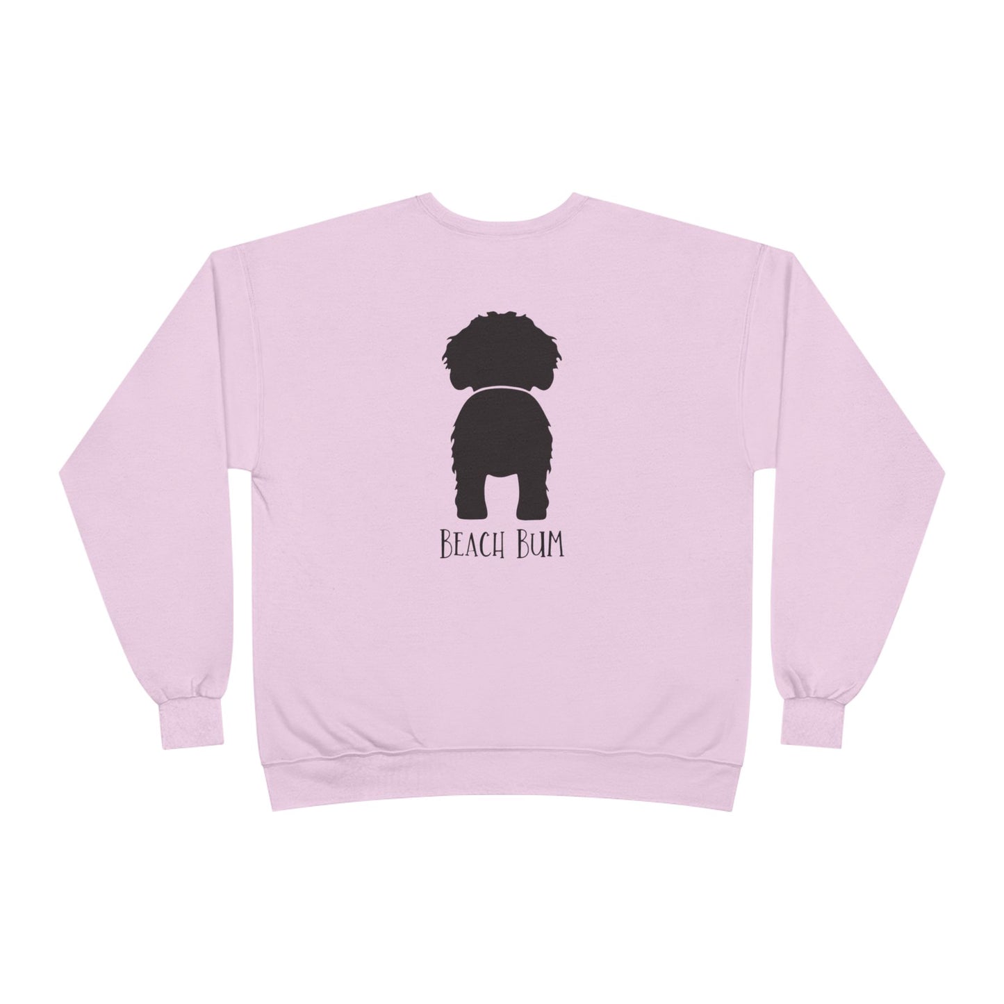 Beach Bum Doodle Eco-Friendly Sweatshirt, Perfect for Dog Lovers, Casual Wear, Summer Vibes, Beach Day, Gift for Pet Owners