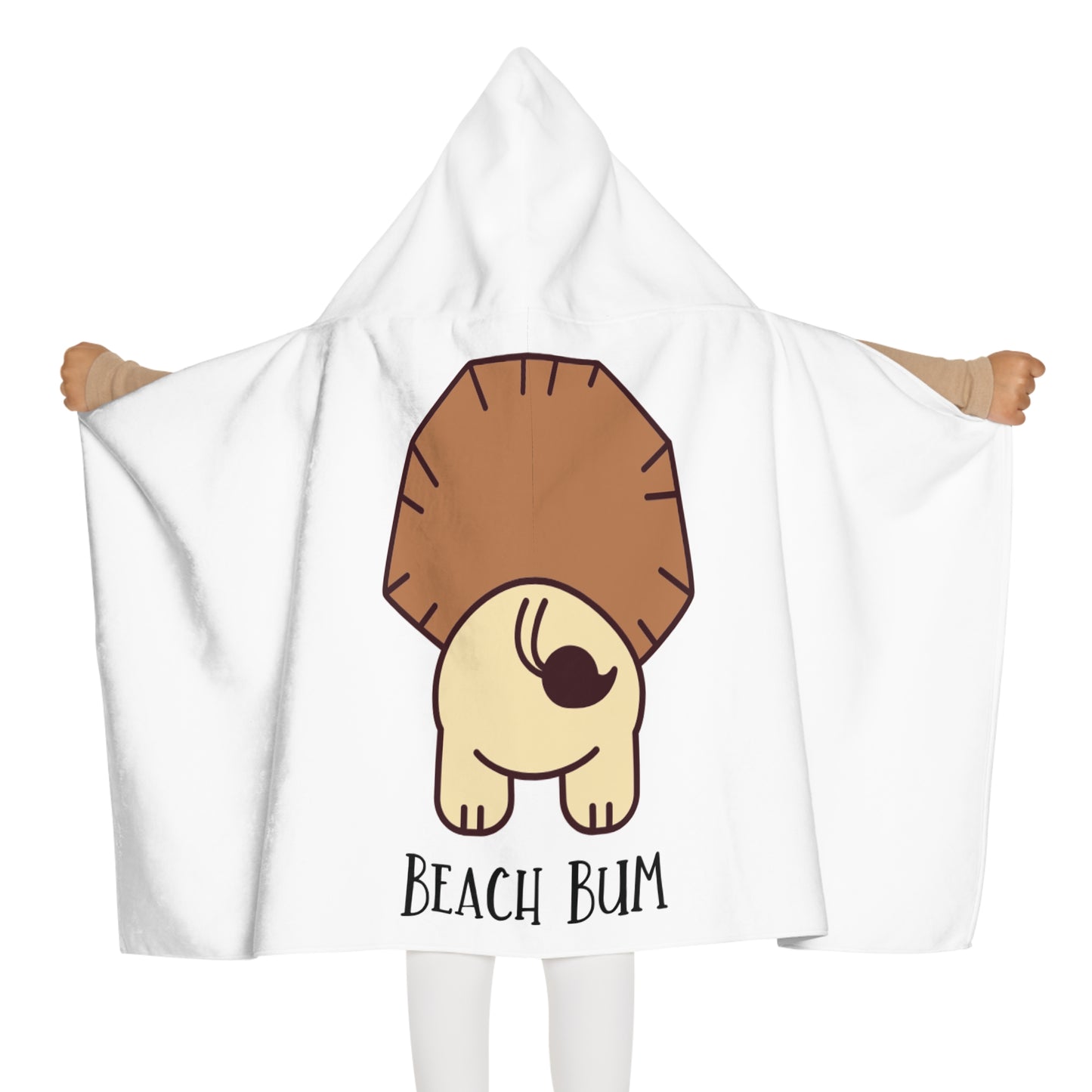 Beach Bum Lion Youth Hooded Towel - Fun and Cute Bath Towel, Kids Summer Gift, Pool Party Essential, Beach Day Essential