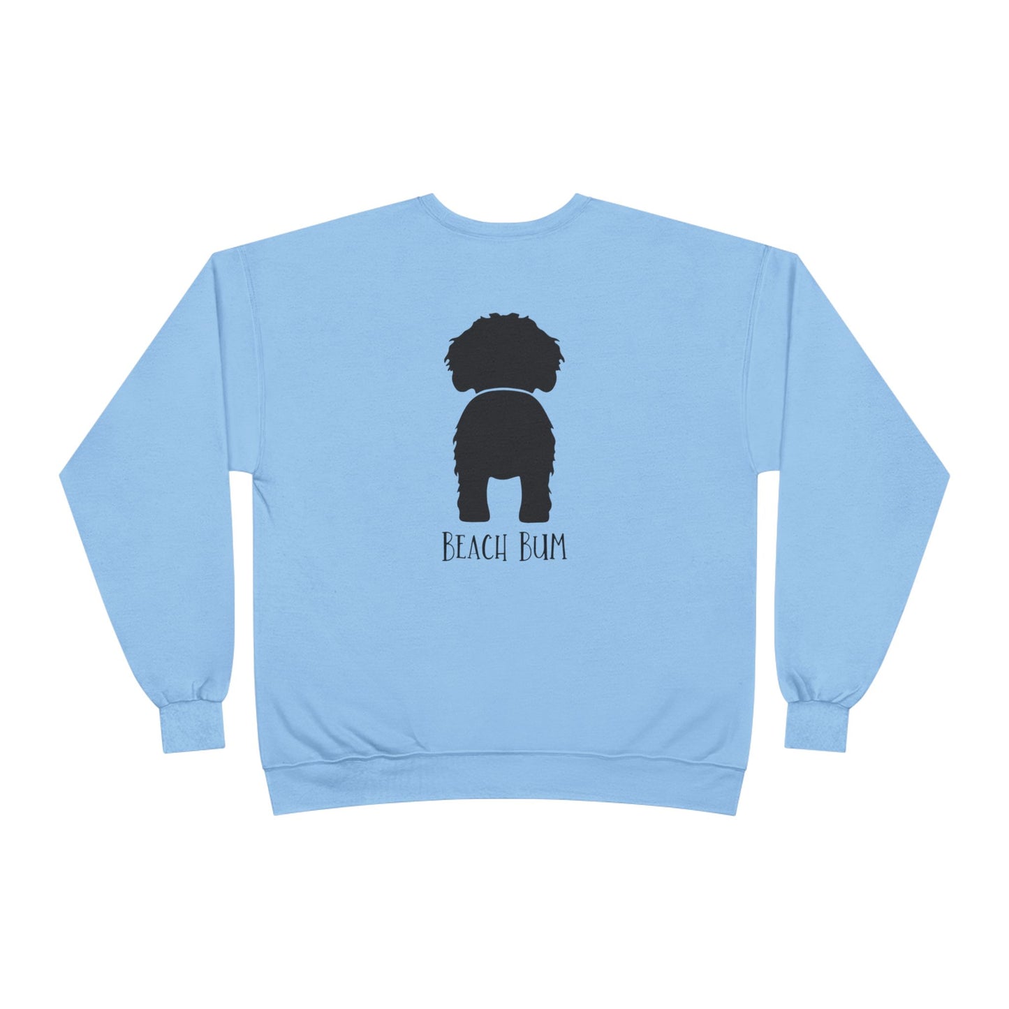 Beach Bum Doodle Eco-Friendly Sweatshirt, Perfect for Dog Lovers, Casual Wear, Summer Vibes, Beach Day, Gift for Pet Owners