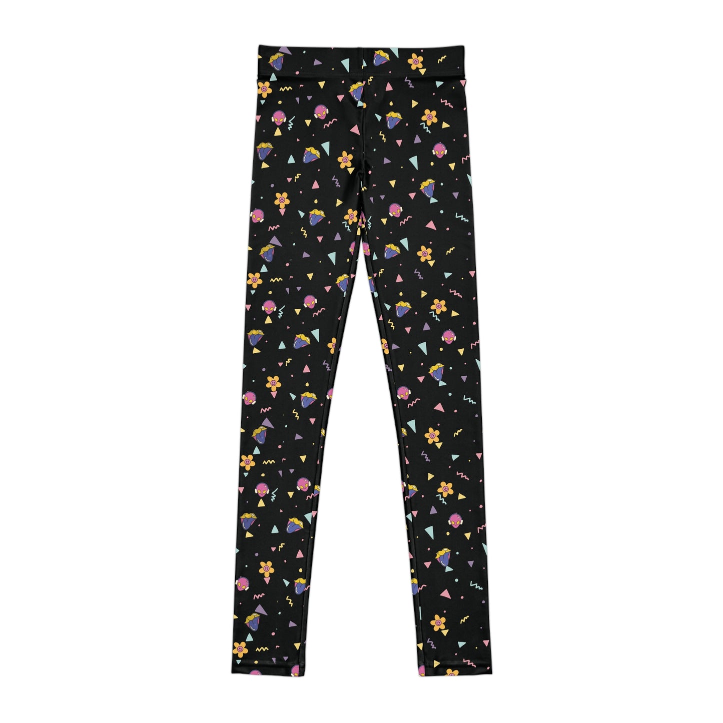 Playful Trendy Youth Leggings, Colorful Kids Activewear, Fun Pattern Leggings for Girls, Stylish Everyday Aesthetic, Holiday Gift Pants