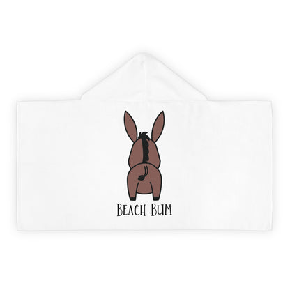 Beach Bum Donkey Youth Hooded Towel - Fun and Cute Bath Towel, Kids Summer Gift, Pool Party Essential, Beach Day Essential