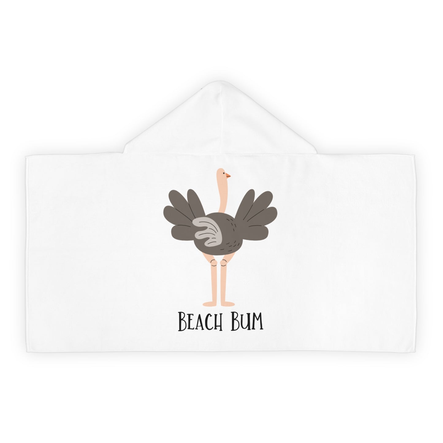 Beach Bum Ostrich Youth Hooded Towel - Fun and Cute Bath Towel, Kids Summer Gift, Pool Party Essential, Beach Day Essential