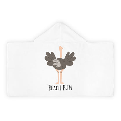 Beach Bum Ostrich Youth Hooded Towel - Fun and Cute Bath Towel, Kids Summer Gift, Pool Party Essential, Beach Day Essential